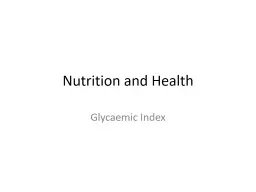 Nutrition and Health Glycaemic