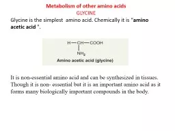 Metabolism of other amino acids