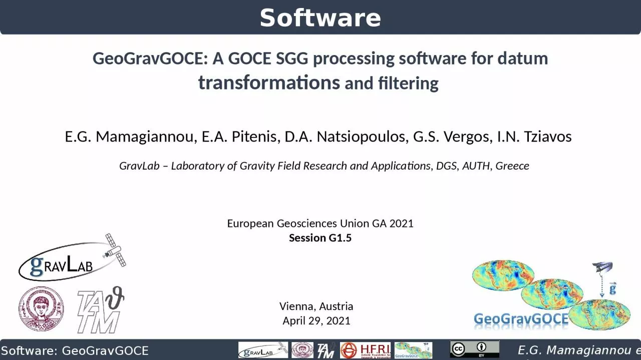 PPT-E.G. Mamagiannou et al. Software: GeoGravGOCE