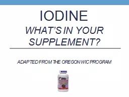 Iodine What’s in your supplement?