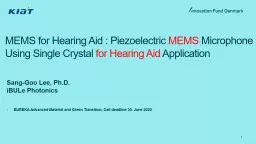 MEMS for Hearing  Aid :