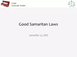 Good Samaritan Laws Jennifer Li, MD