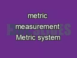 metric measurement Metric system