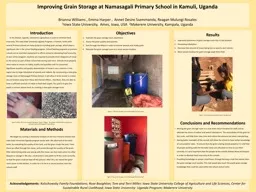 Improving Grain Storage at Namasagali Primary School in Kamuli, Uganda