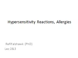 Hypersensitivity Reactions, Allergies