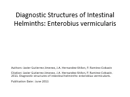 Diagnostic Structures of Intestinal Helminths: Enterobius vermicularis