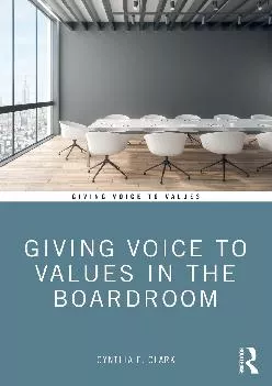 (BOOK)-Giving Voice to Values in the Boardroom