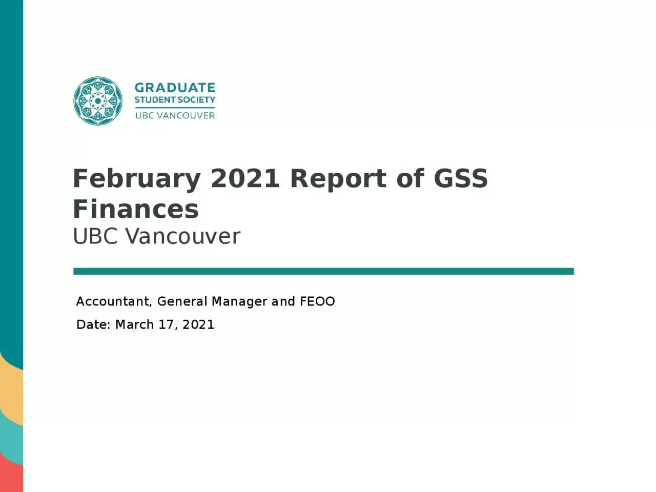 PPT-February 2021 Report of GSS Finances