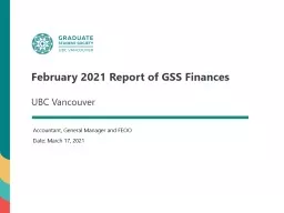 February 2021 Report of GSS Finances