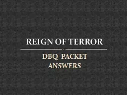 DBQ PACKET ANSWERS REIGN OF TERROR