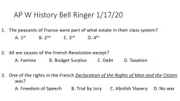 AP W History Bell Ringer