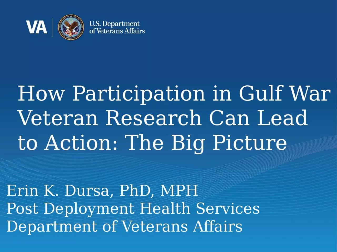 How Participation in Gulf War Veteran Research Can Lead to Action: The Big Picture