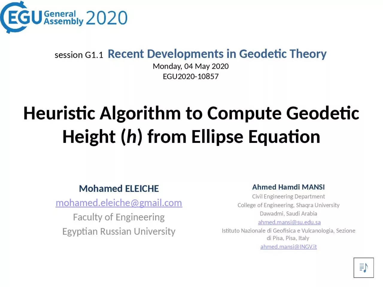 PPT-Heuristic Algorithm to Compute Geodetic Height (