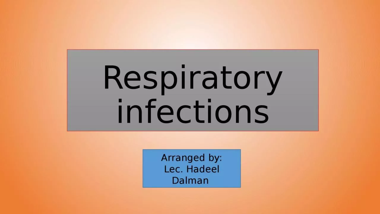 Respiratory infections Arranged by: