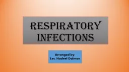 Respiratory infections Arranged by: