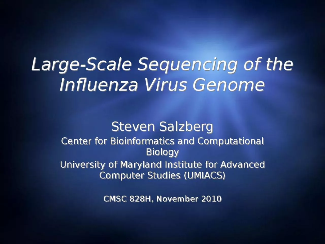 PPT-Large-Scale Sequencing of the Influenza Virus Genome