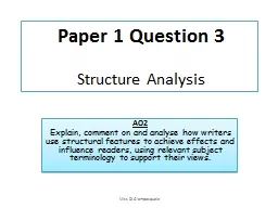 Paper 1 Question 3 Structure Analysis