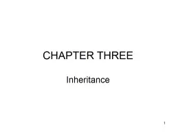 CHAPTER THREE Inheritance