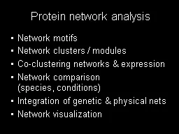 Protein network analysis