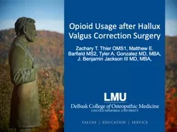 Opioid Usage after Hallux Valgus Correction Surgery