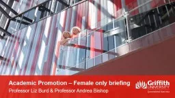 Academic Promotion – Female only briefing