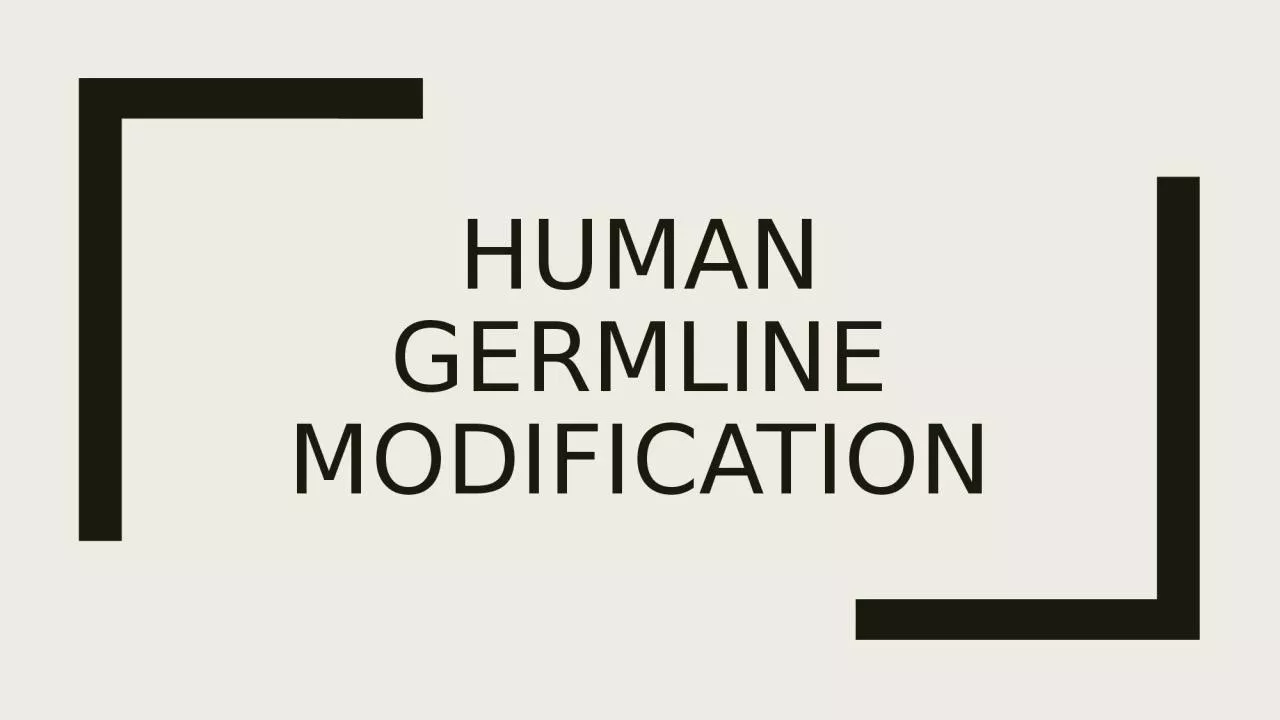Human germline modification