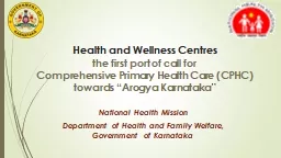 Health and Wellness Centres