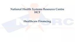 National Health Systems Resource Centre