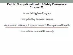 Part IV: Occupational Health & Safety Professions