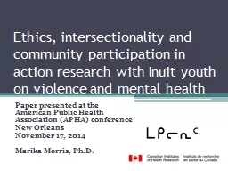 Ethics, intersectionality and community participation in action research with Inuit youth