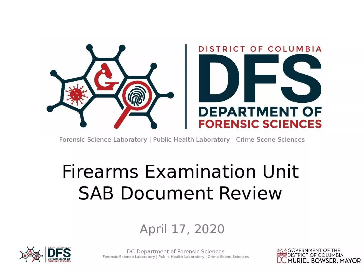 April 17, 2020 Firearms Examination Unit SAB Document Review