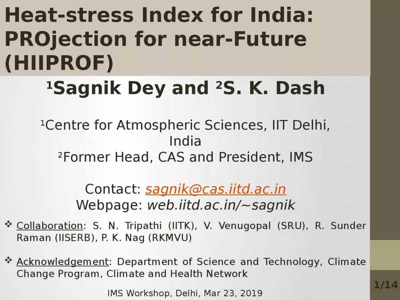 Heat-stress Index for India: