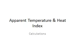 Apparent Temperature & Heat Index