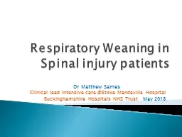 Respiratory Weaning in Spinal injury patients