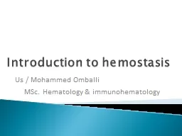 Introduction to hemostasis