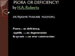 PPT-PSORA OR DEFICIENCY? by 