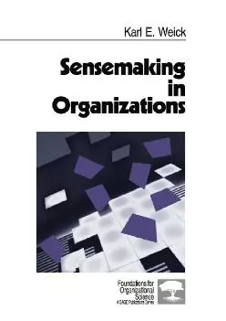 (BOOK)-Sensemaking in Organizations (Foundations for Organizational Science)