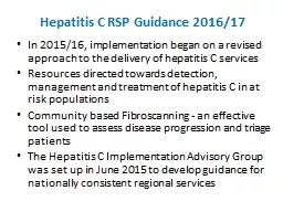 Hepatitis  C RSP Guidance 2016/17