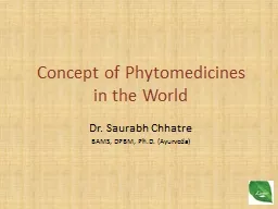 Concept of  Phytomedicines