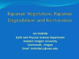 Riparian Vegetation,  Riparian Degradation and Restoration