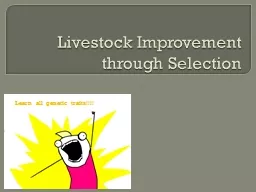 Livestock Improvement  through Selection