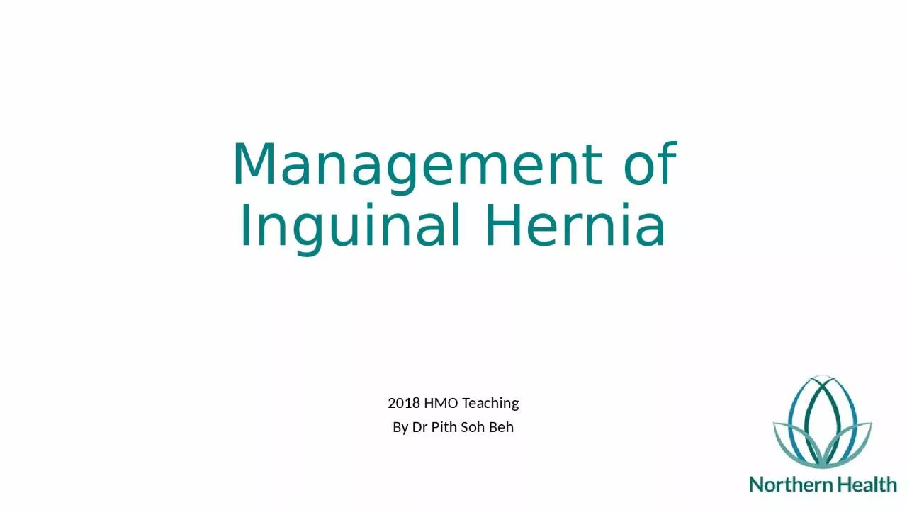 Management of Inguinal Hernia