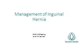Management of Inguinal Hernia