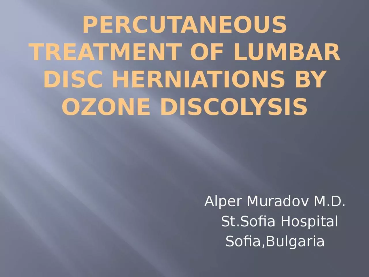 Percutaneous  Treatment of LUMBAR disc