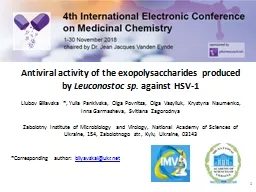 Antiviral activity of the exopolysaccharides produced by 