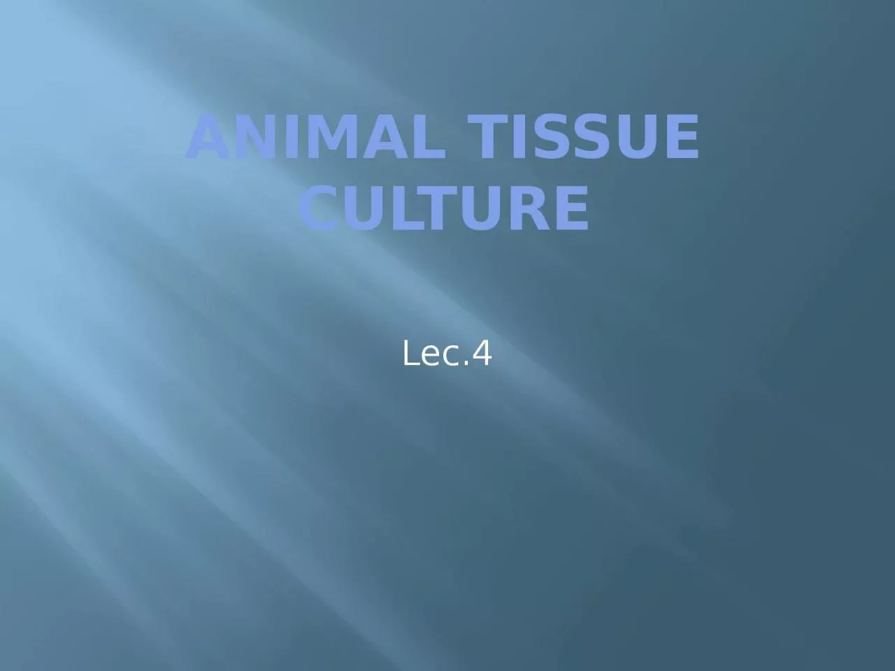 PPT-Animal tissue culture Lec.4