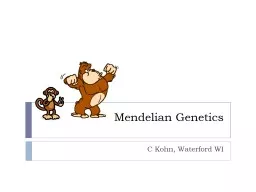 Mendelian Genetics  C Kohn, Waterford WI