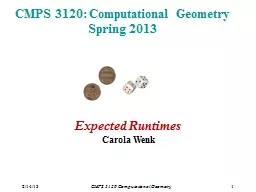 2/14/13 CMPS 3120 Computational Geometry