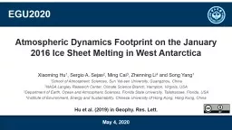 Atmospheric Dynamics Footprint on the January 2016 Ice Sheet Melting in West Antarctica