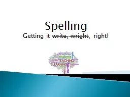 Spelling Getting it write, wright, right!